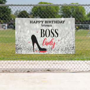 Banderoles Red Bottom Stiletto Heel Boss Lady Anniversaire