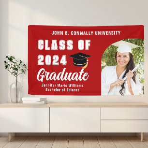 Banderoles Red Graduate Photo Arch 2025 Graduation Party