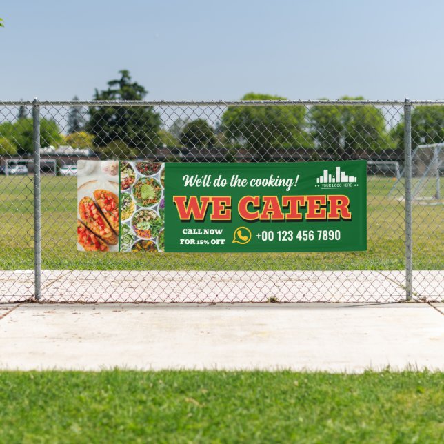 Banderoles Red Green We Cater Restauration Promo Logo Photo (En situation)