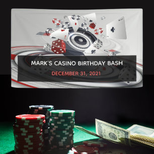 Banderoles Red White Black Casino à thème 40e anniversaire