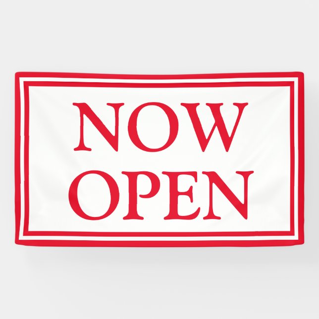 Banderoles Red White Business maintenant ouvert (Horizontal)
