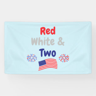 Banderoles Red, White et Deux Birthday