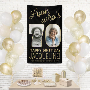 Banderoles Regardez qui a 70 ans Fête d'anniversaire 2 photos