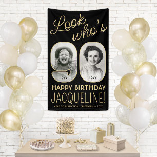 Banderoles Regardez qui a 90 ans Fête d'anniversaire avec 2 p