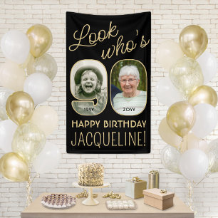 Banderoles Regardez qui a 90 ans Fête d'anniversaire avec 2 p