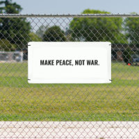 Rendre la paix pas guerre blanc noir texte minimal