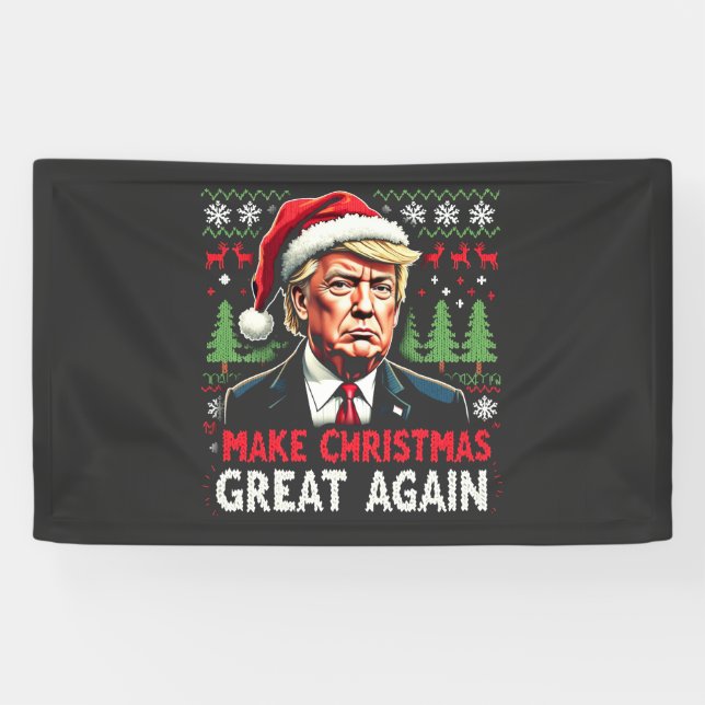 Banderoles Rendre Noël super à nouveau moche Noël Sweat Trump (Horizontal)