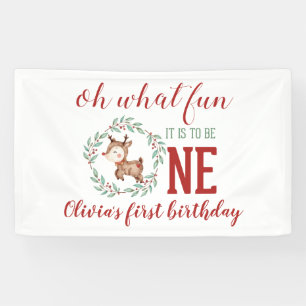 Banderoles Renne de Noël Premier Anniversaire