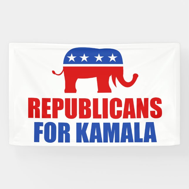 Banderoles Républicains pour Kamala Harris Elephant Politique (Horizontal)