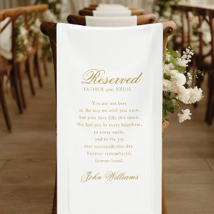 Banderoles Réservé - Père de la mariée - Mariage commémoratif