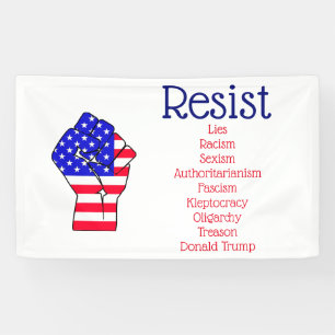Banderoles Résistez à la politique extérieure anti-Donald Tru