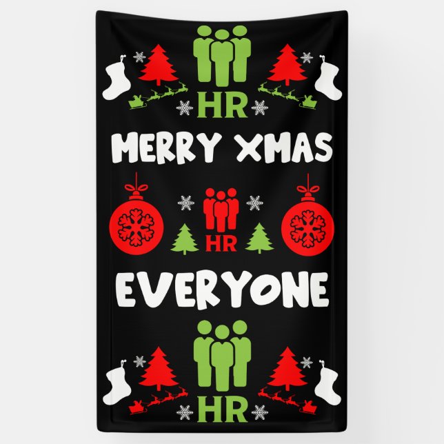 Banderoles Ressources humaines Dons de Noël laid Père Noël (Vertical)