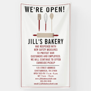 Banderoles Restaurant d'affaires de boulangerie Open Red Kitc