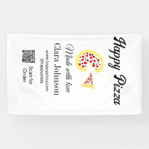Banderoles Restaurant de pizzas café pizzeria scannez le code