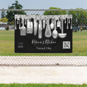 Banderoles Restauration Chef personnel Cuisine Gold Qr Code L