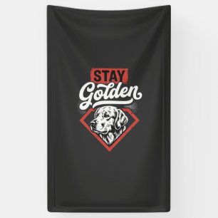 Banderoles Restez Golden Golden Retriever Rétro Chien