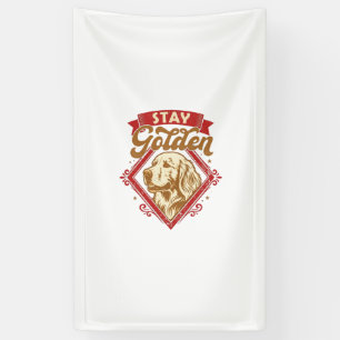 Banderoles Restez Golden Retriever Chien Diamant Rouge_1
