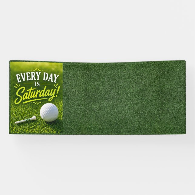 Banderoles Retraite de golf avec balle de golf sur le vert  (Horizontal)