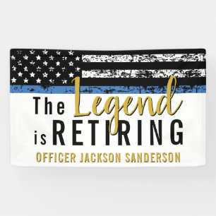 Banderoles Retraite de police Thin Blue Line Américain
