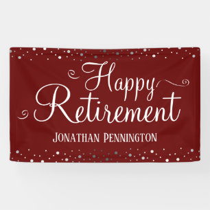Banderoles Retraite Simple Argent Confetti