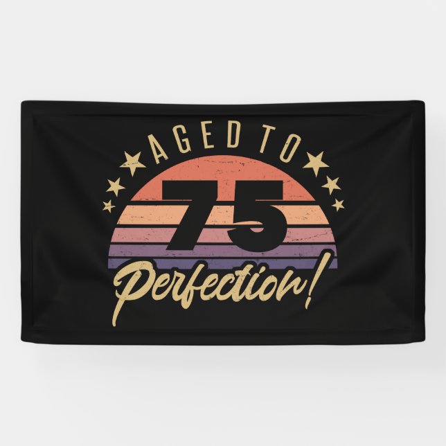 Banderoles Retro 75e Humour d'anniversaire (Horizontal)