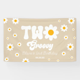 Banderoles Retro Daisy Flower Two Super 2e fête d'anniversair