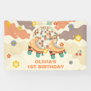 Banderoles Retro Disco Roller Skate 1er anniversaire