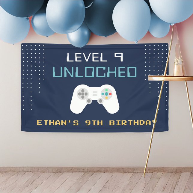 Banderoles Retro Gamer Theme Anniversaire de enfant Party (Créateur téléchargé)