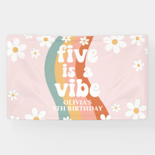 Banderoles Retro Rainbow Five est un Vibe Daisy 5E anniversai