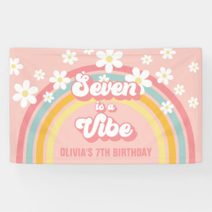 Banderoles Retro Rainbow Seven est une Vibe Groovy 7e Anniver