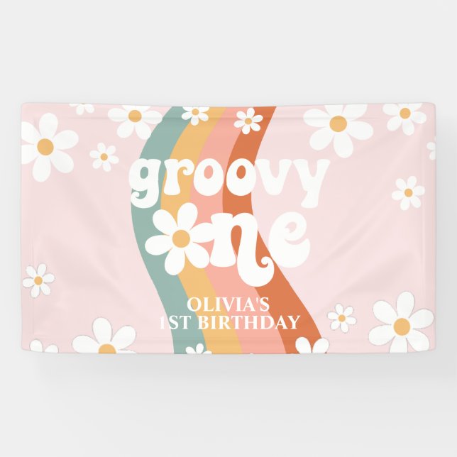Banderoles Retro Rainbow Super One Daisy 1er (Horizontal)