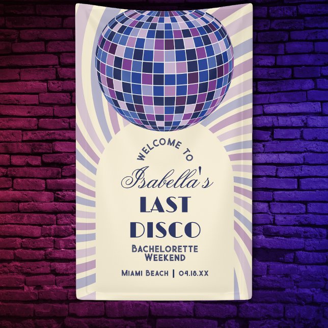 Banderoles Retro Super Dernier Disco Bachelorette Party Bienv (Créateur téléchargé)