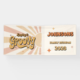 Banderoles Réunion de famille Groovy Rétro Sunburst