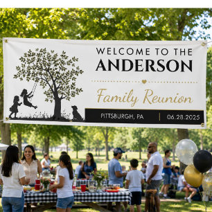 Banderoles Réunion de famille moderne Bienvenue personnalisée