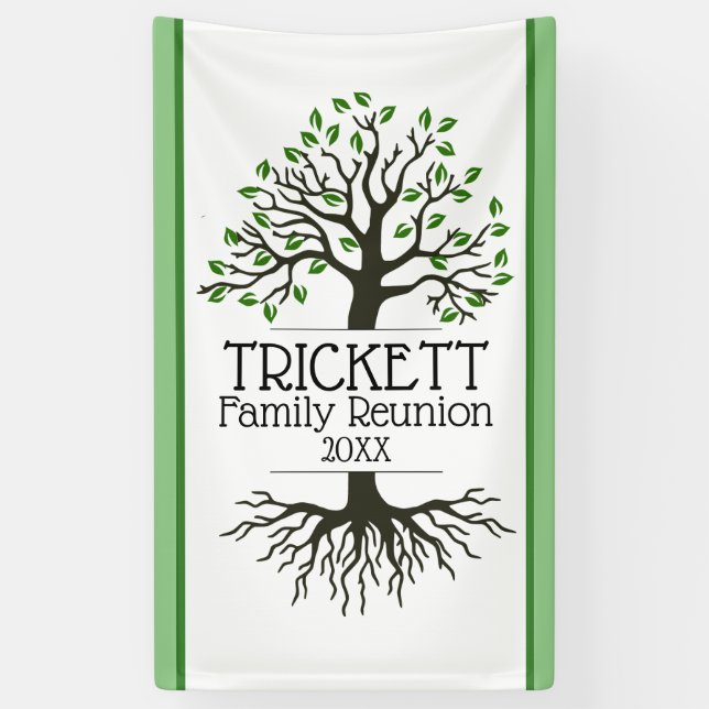 Banderoles Réunion de la famille Sage Green Tree (Vertical)