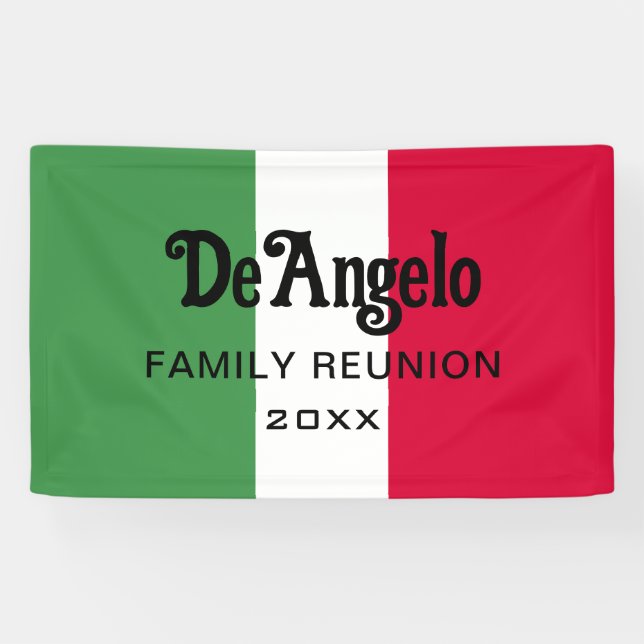 Banderoles Réunion de nom de famille italien personnalisé (Horizontal)