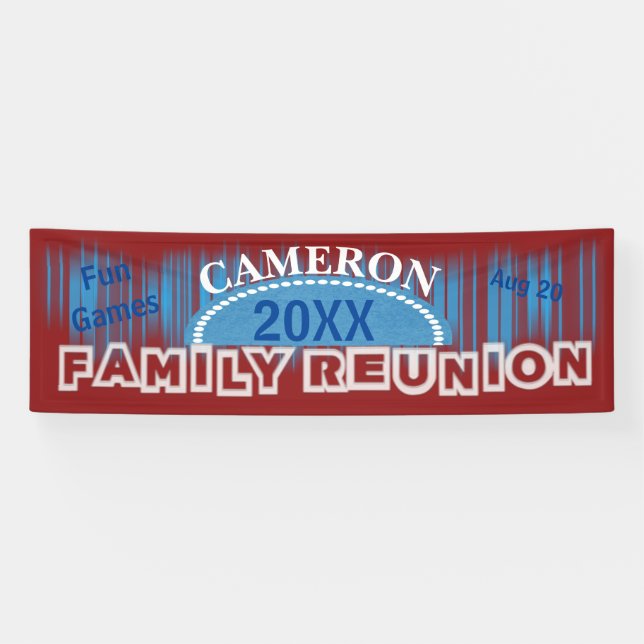 Banderoles Réunion familiale Blue Lights (Horizontal)