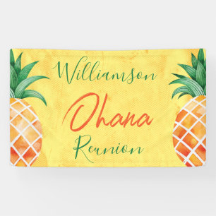 Banderoles Reunion familiale Ohana Two Pineapples Island Beac