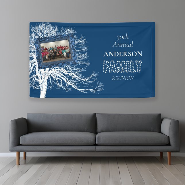 Banderoles Reunion photo de la famille bleue Marine (Créateur téléchargé)