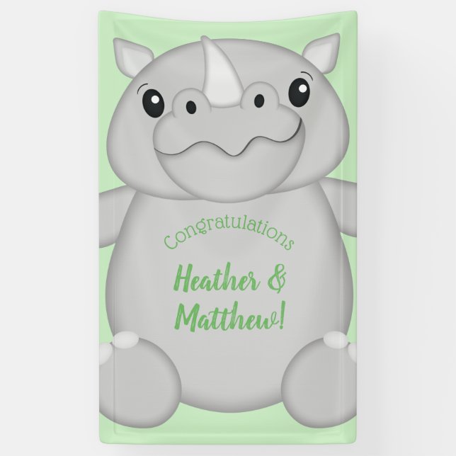 Banderoles Rhino Baby shower vert (Vertical)