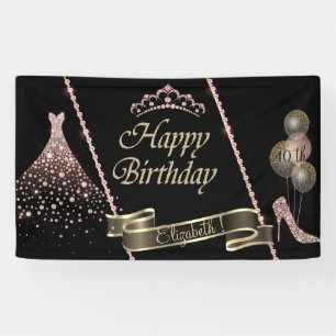 Banderoles Robe De Diamants, talons Hauts, Ballons Tiara,