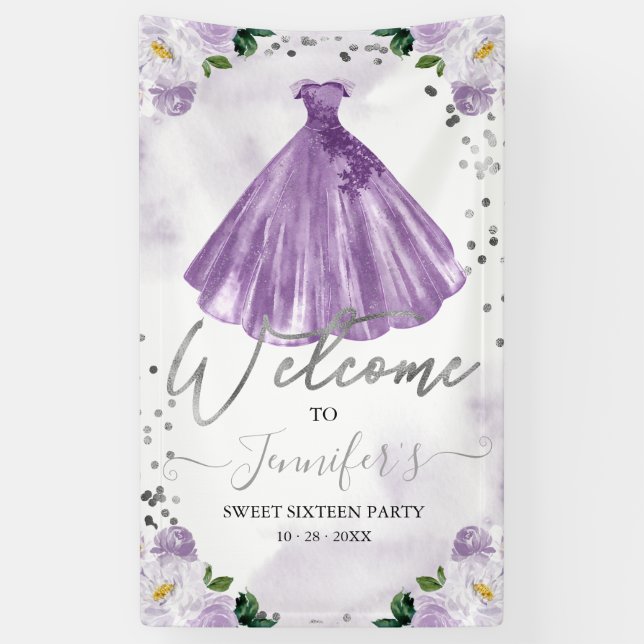 Banderoles Robe douce 16 Affiches de bienvenue d'aquarelle (Vertical)
