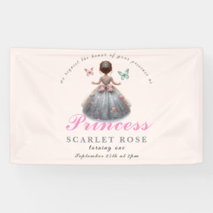 Banderoles Robe princesse en argent rose Fête d'anniversaire