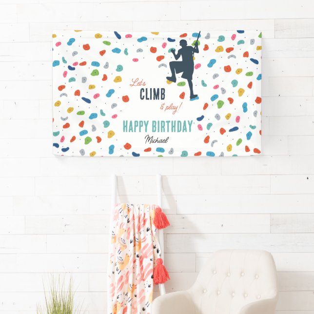 Banderoles Rock Escalade mignonne Anniversaire de enfant Part (En situation)