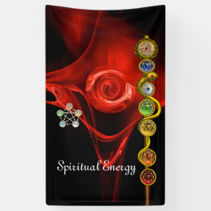 BANDEROLES ROD ASCLEPIUS 7 CHAKRAS, YOGA, ÉNERGIE SPIRITUELLE