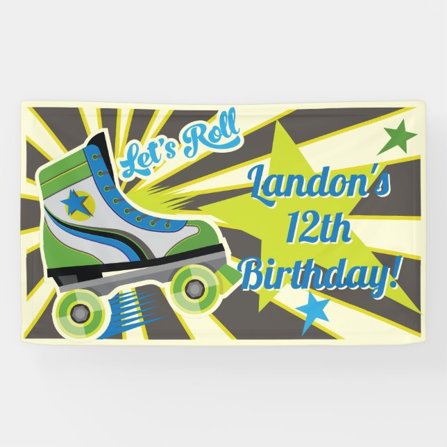 Banderoles Roller Skate Retro Derby Party  (Horizontal)