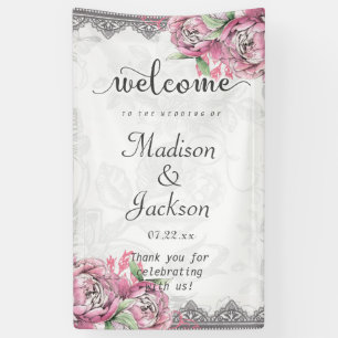 Banderoles Romantique Chic Fleur de Pivoine Floral & Mariage 