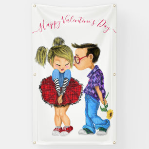Banderoles Romantique Couple Valentine's Day Banner
