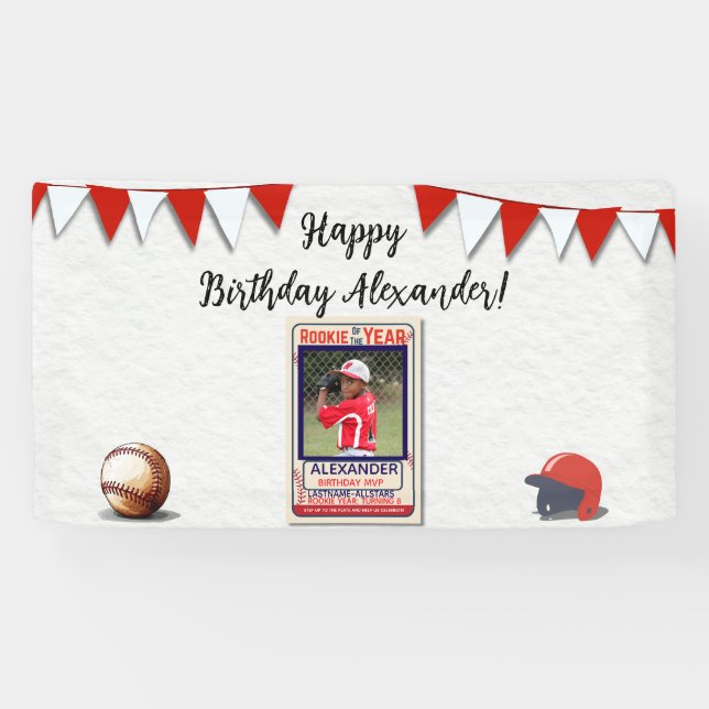 Banderoles Rookie of the Year Photo Birthday Banner (Horizontal)
