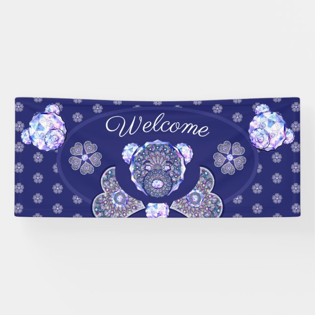 Banderoles Rosace bleu ou rouge pour bébé&enfant (Horizontal)